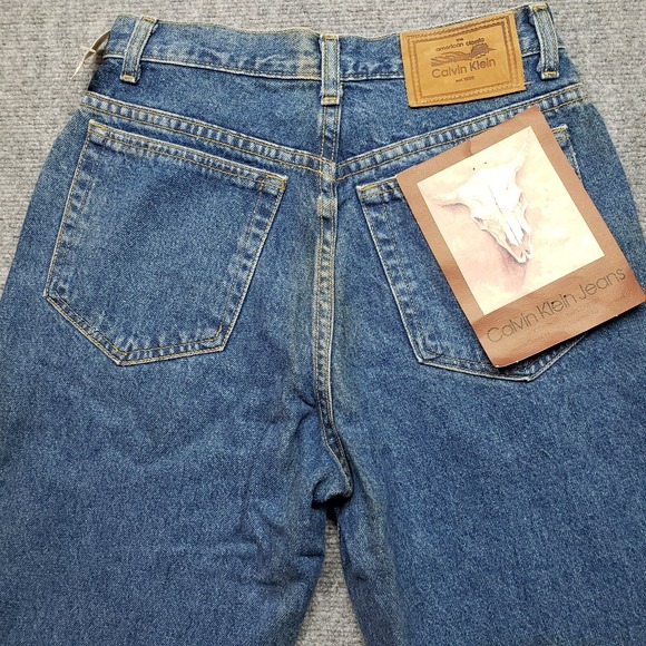 Vintage Calvin Klein Denim Jeans Womens 10 Blue Solid High Rise Union Made USA - Picture 1 of 14